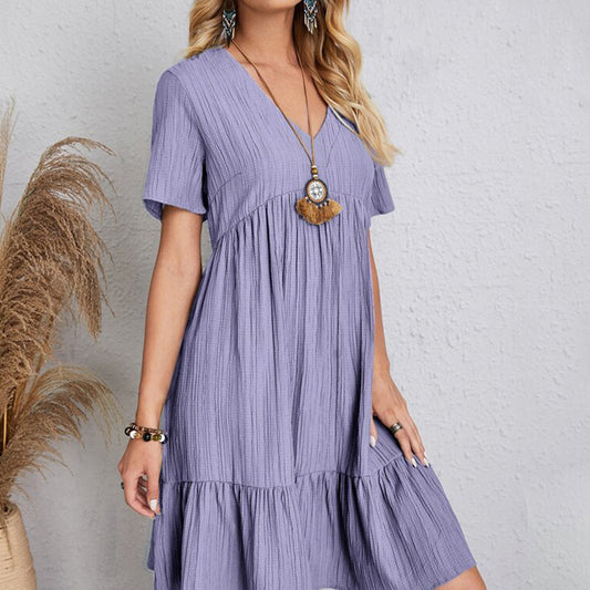 Casual Bohemian Ruffle Dress