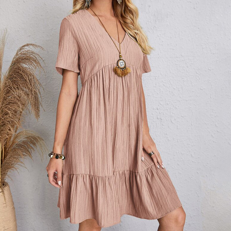 Casual Bohemian Ruffle Dress
