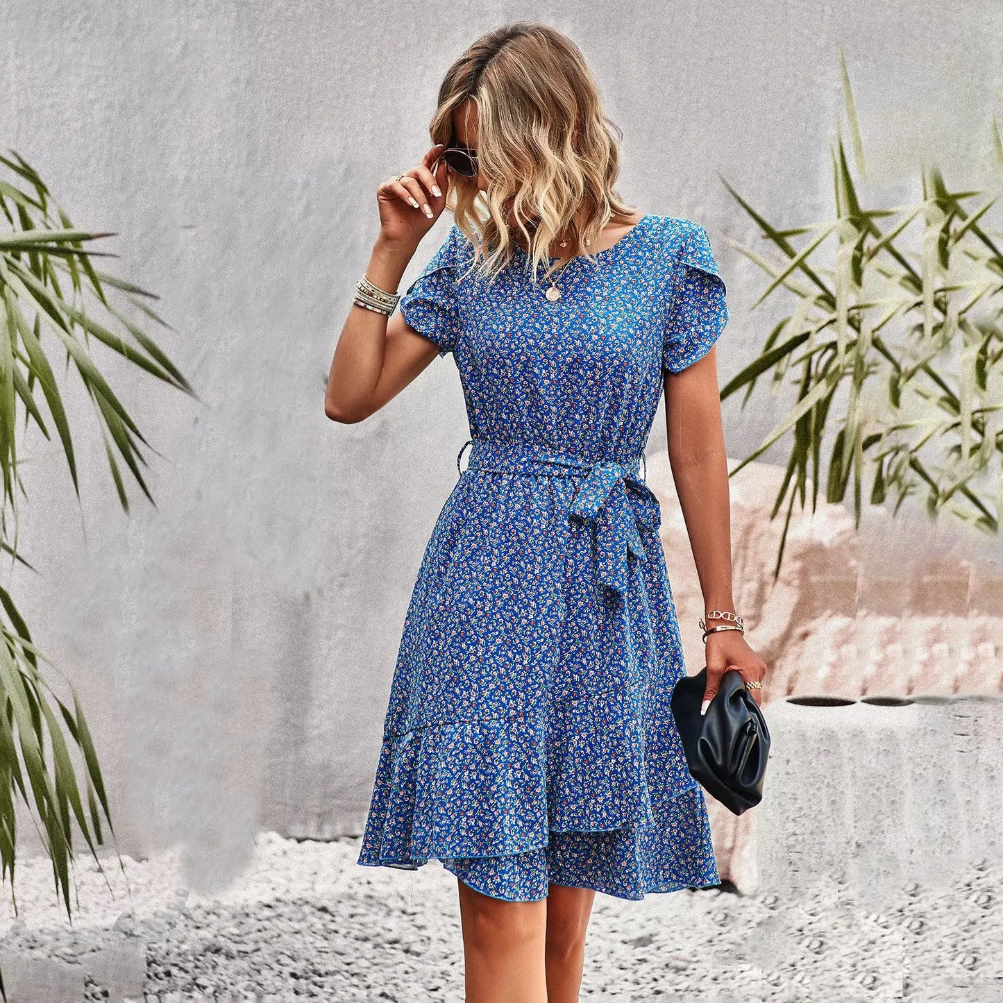FloraFemme High Waist Pleated Dress