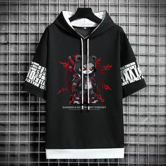 Street Style Short Sleeve Hoodie