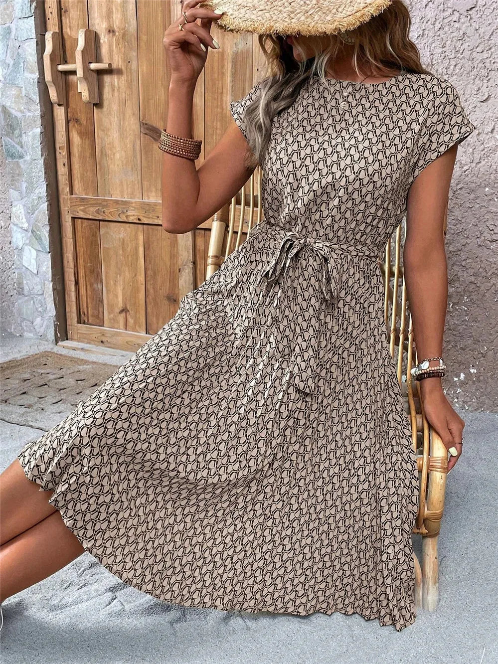 Chic Lace-Up Summer Dress