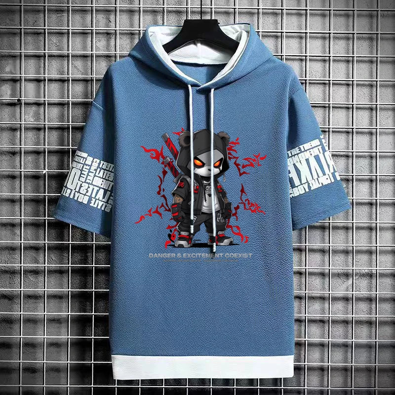 Street Style Short Sleeve Hoodie