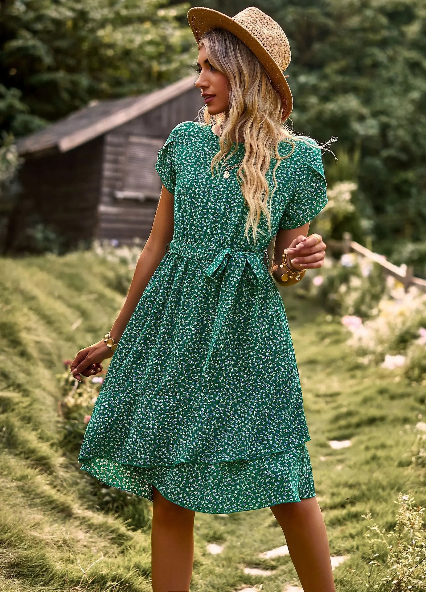 FloraFemme High Waist Pleated Dress