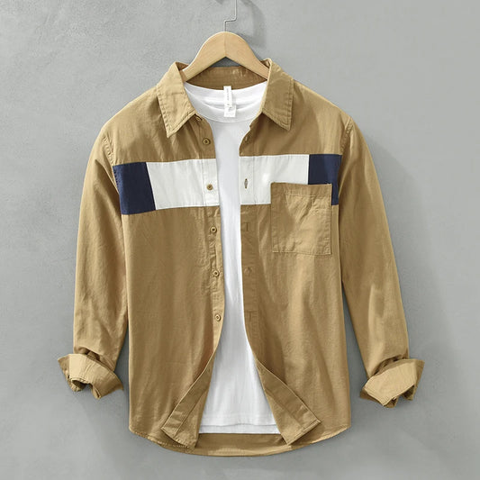 StyleBlock Shirt – Men’s Patchwork Edition