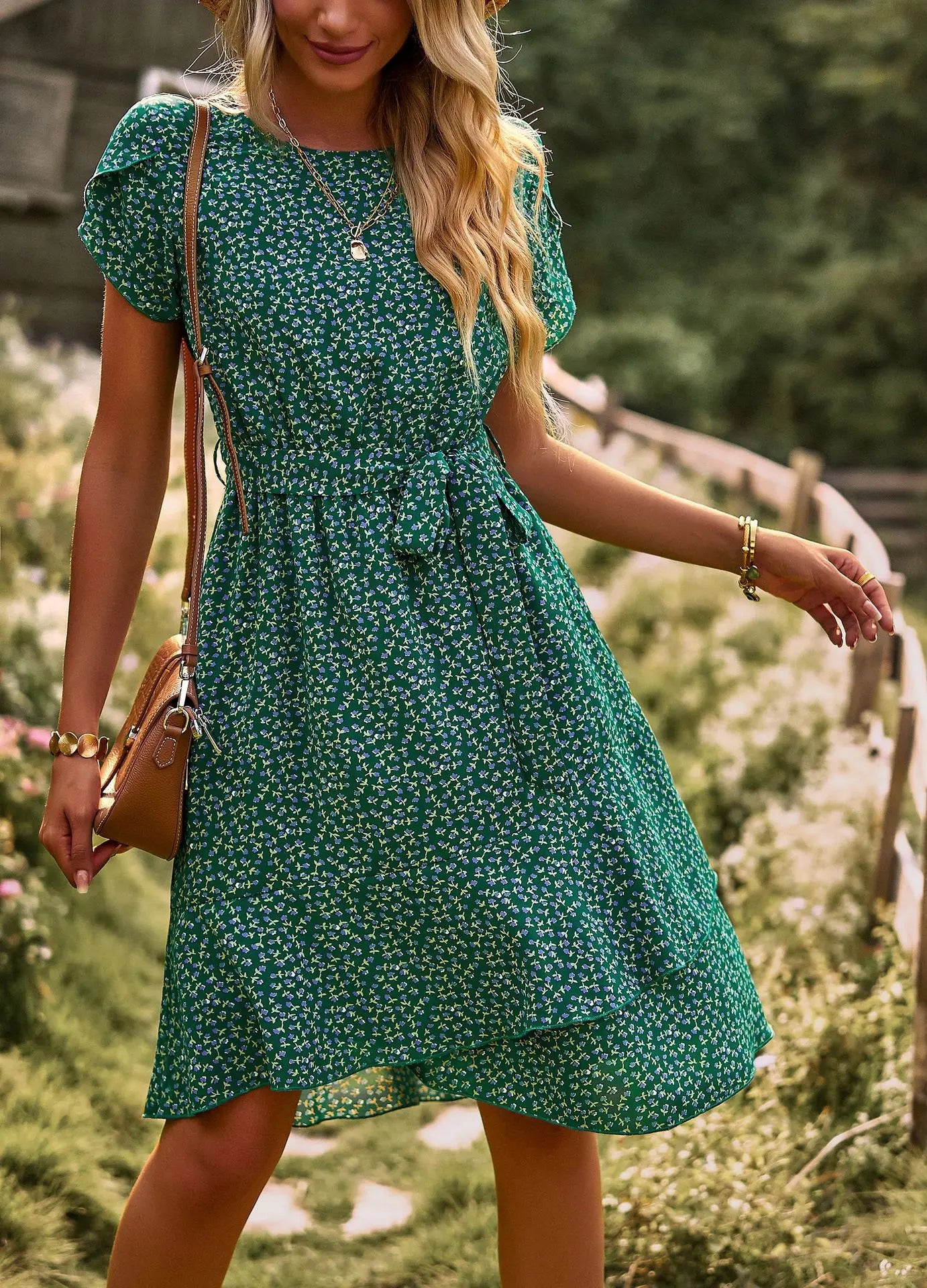 FloraFemme High Waist Pleated Dress