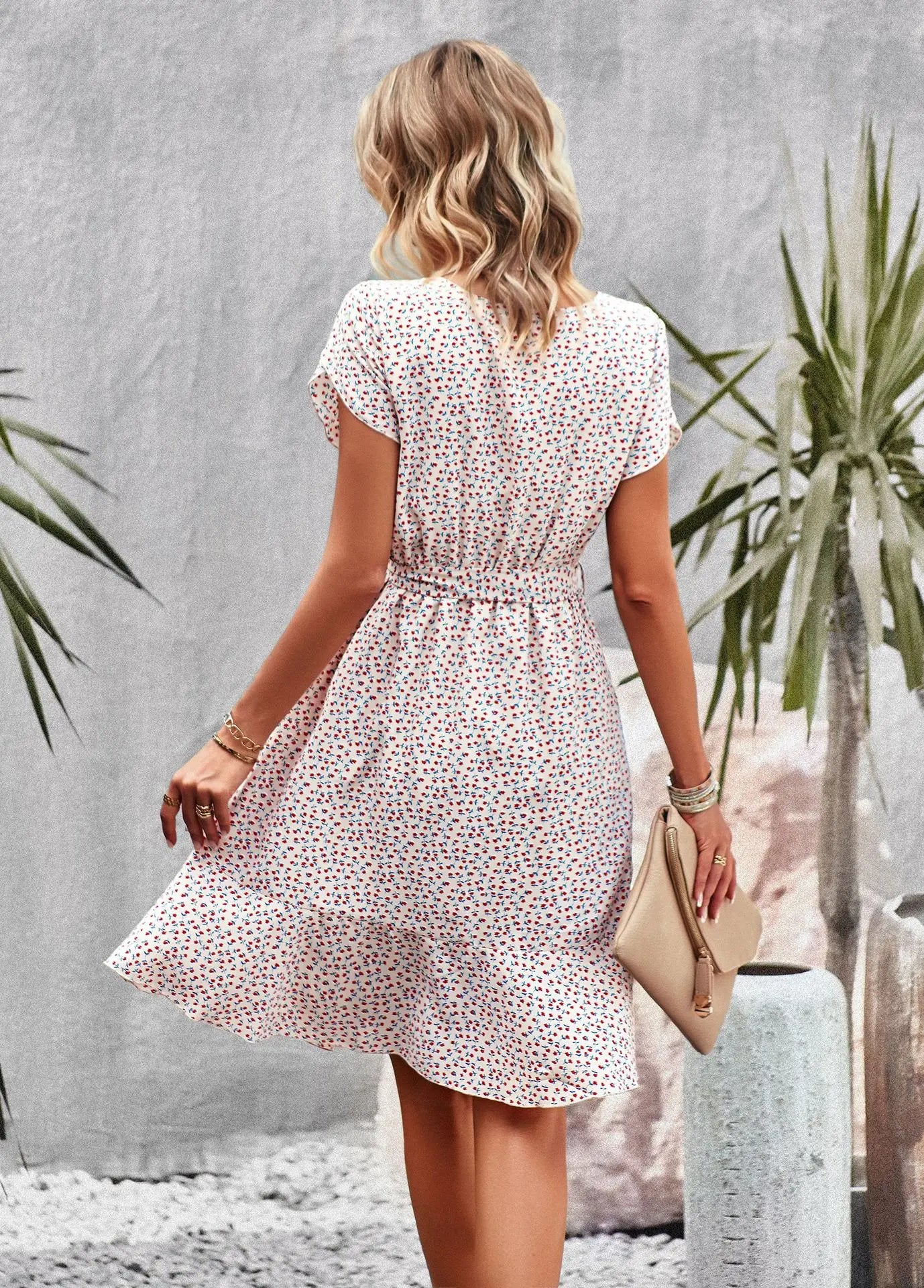 FloraFemme High Waist Pleated Dress