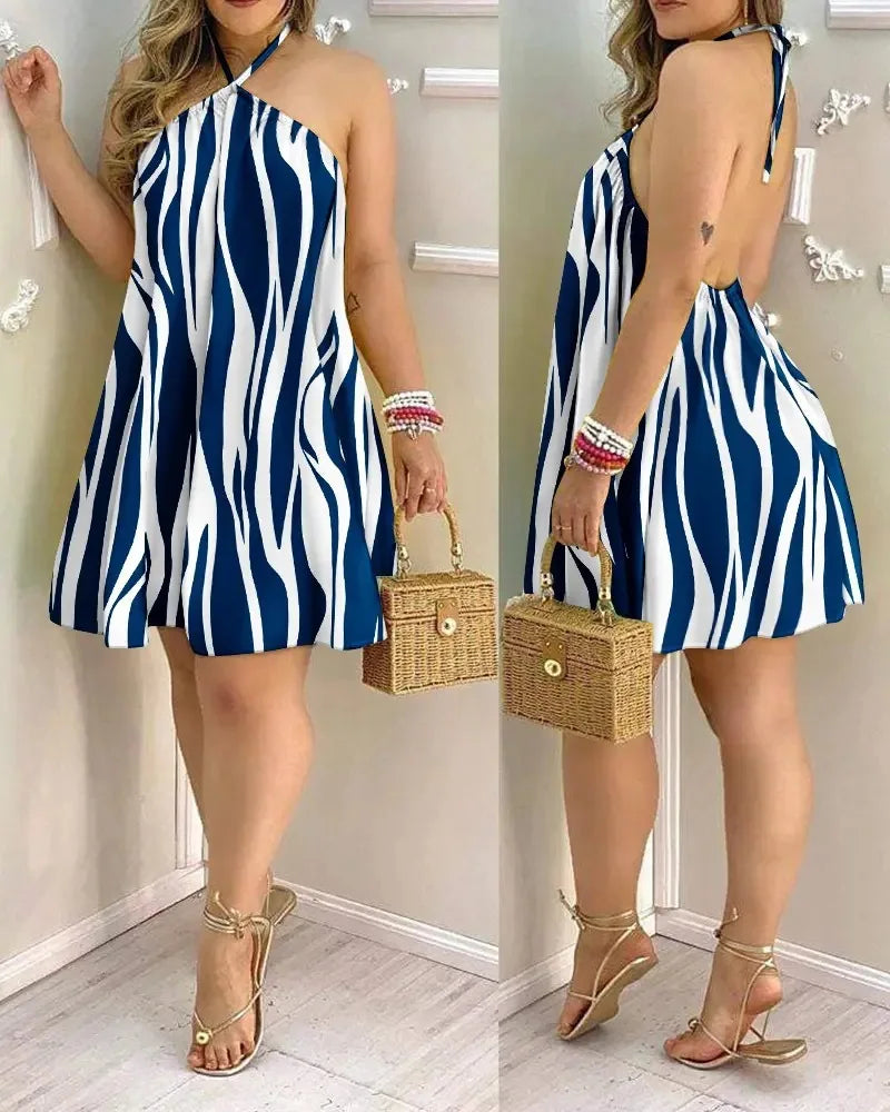 Vacation-Ready Tropical Print Dress