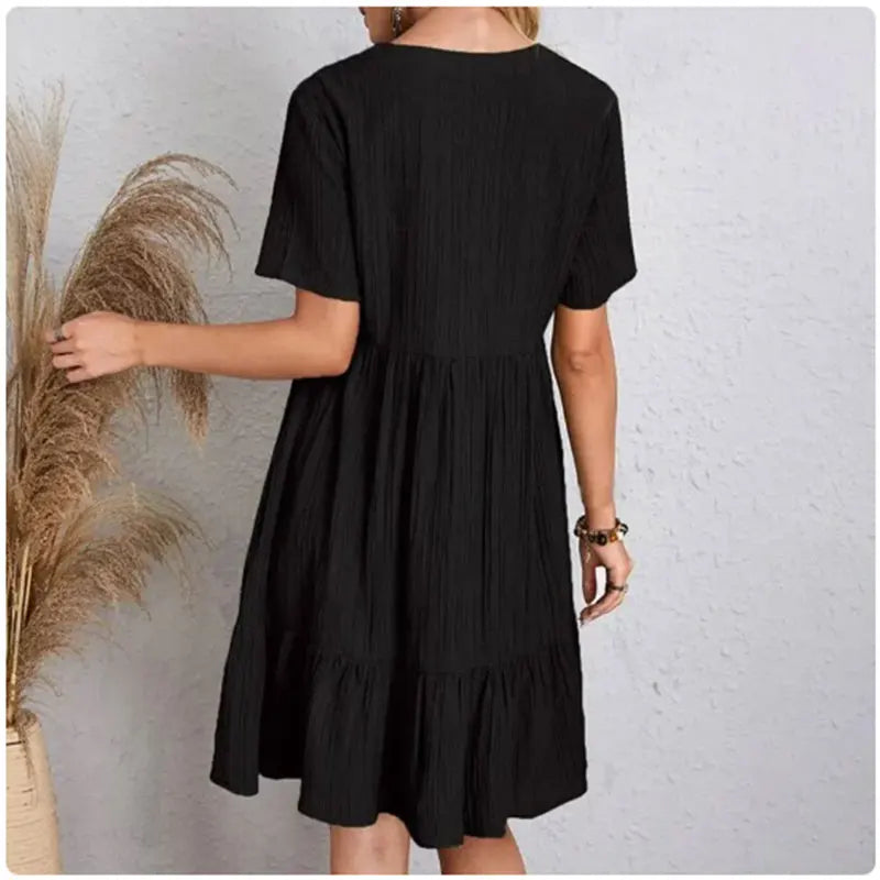 Flowy Peplum Ruffle Summer Dress