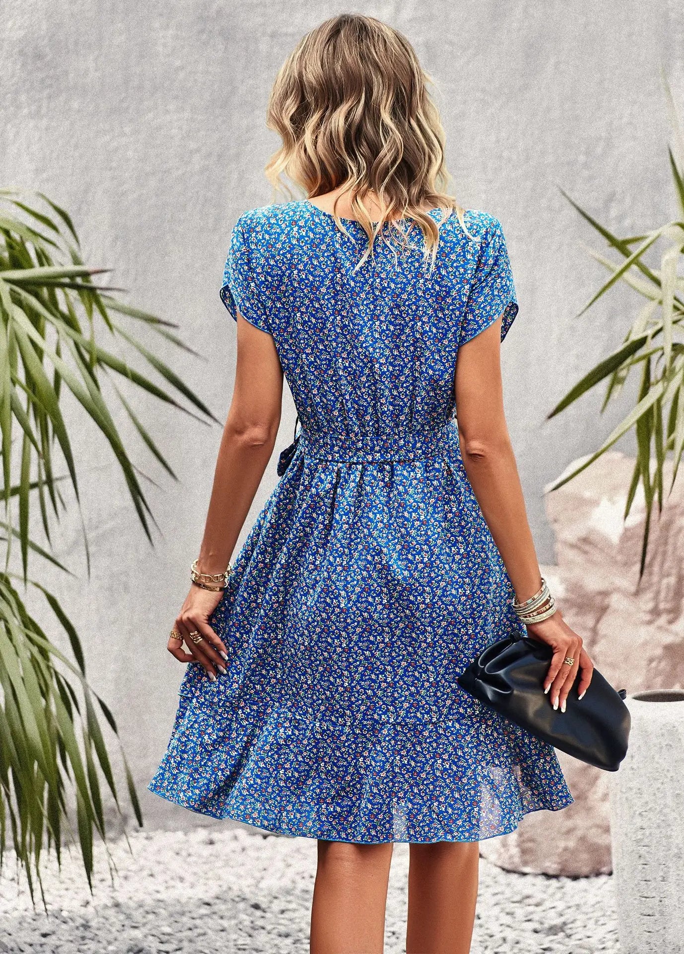FloraFemme High Waist Pleated Dress