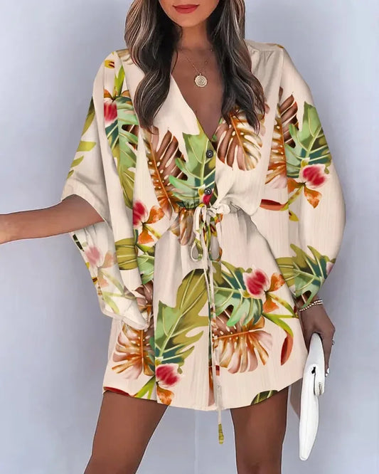 Boho Floral V-Neck Summer Dress