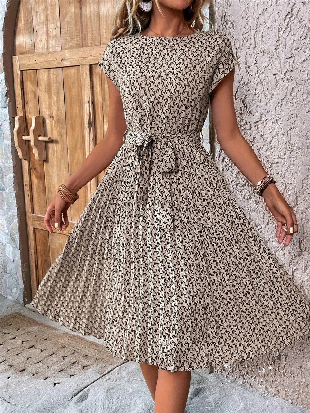Chic Lace-Up Summer Dress