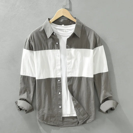 Contrasting Color Shirt – Long Sleeve Casual Fit