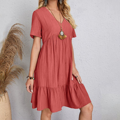 Casual Bohemian Ruffle Dress