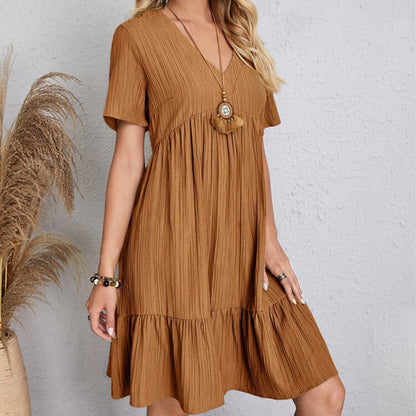 Casual Bohemian Ruffle Dress