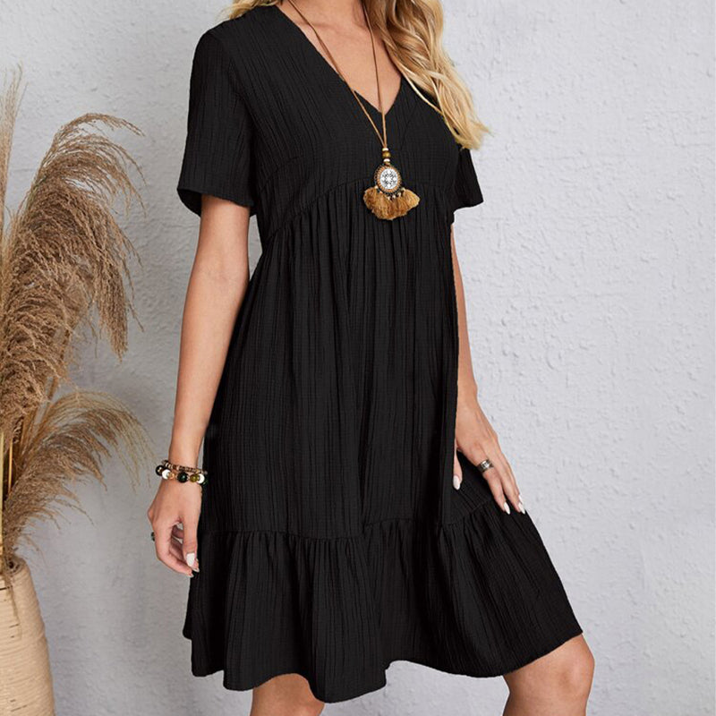 Casual Bohemian Ruffle Dress