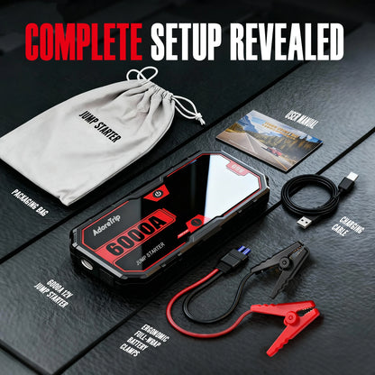 6250A 便携式 12V 汽车应急启动电源，带电瓶增压功能，适用于排量高达 10.0L 的汽油发动机和 6.5L 的柴油发动机