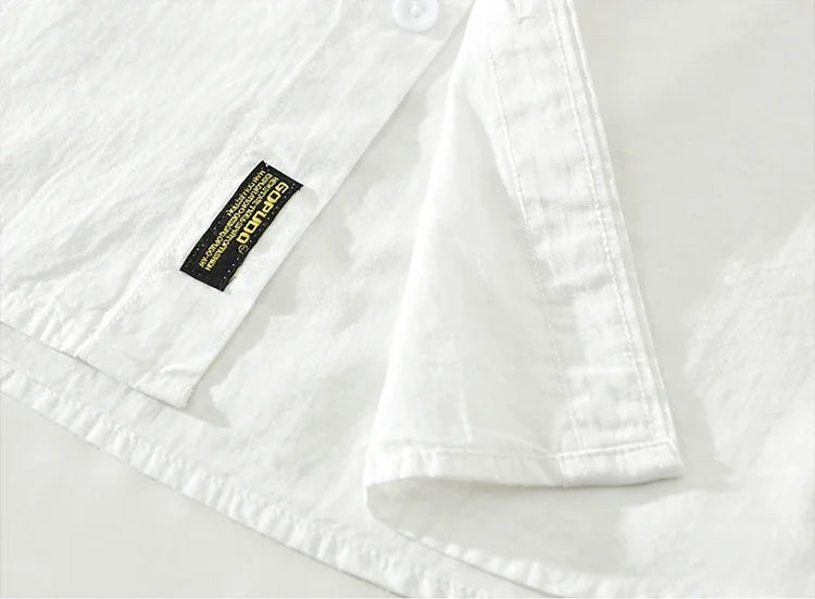 2025 Men’s Casual Cotton Shirt – Solid Color