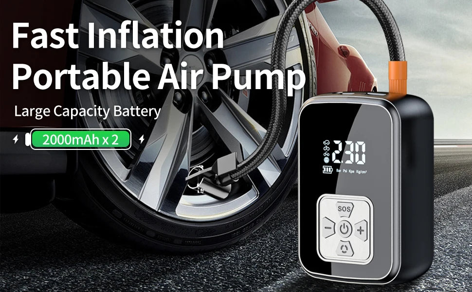 Smart Portable Tire Inflator – 150 PSI Digital Air Compressor with Fast Inflation
