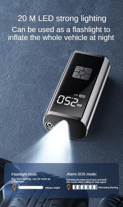 Inflador de neumáticos recargable portátil de 150 PSI – compresor de aire digital