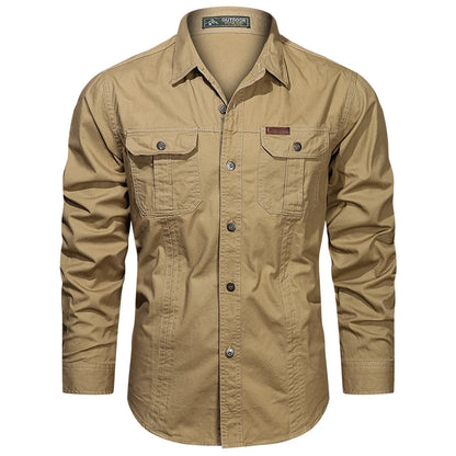 Casual Cotton Cargo Shirt – Long Sleeve