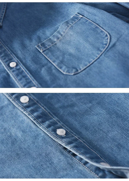 Light Blue & Black Denim Shirt – Men’s Fashion