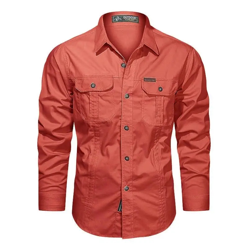 Casual Cotton Cargo Shirt – Long Sleeve