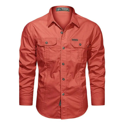 Casual Cotton Cargo Shirt – Long Sleeve