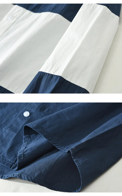 Contrasting Color Shirt – Long Sleeve Casual Fit