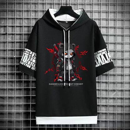 Street Style Short Sleeve Hoodie