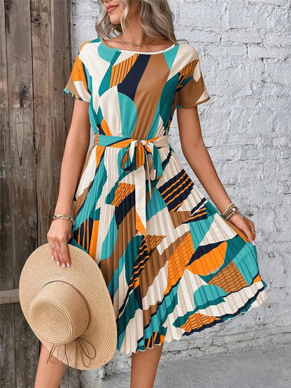 Chic Lace-Up Summer Dress
