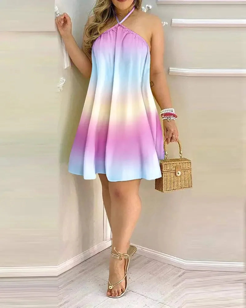 Vacation-Ready Tropical Print Dress
