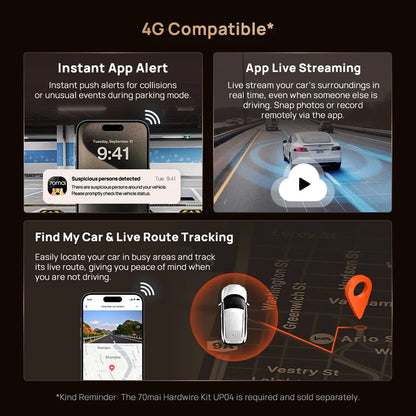 全新70mai 4K行车记录仪A810S HDR超级电容 4G LTE Wi-Fi 6 语音控制 GPS ADAS 70迈A810S是70迈A810的升级版