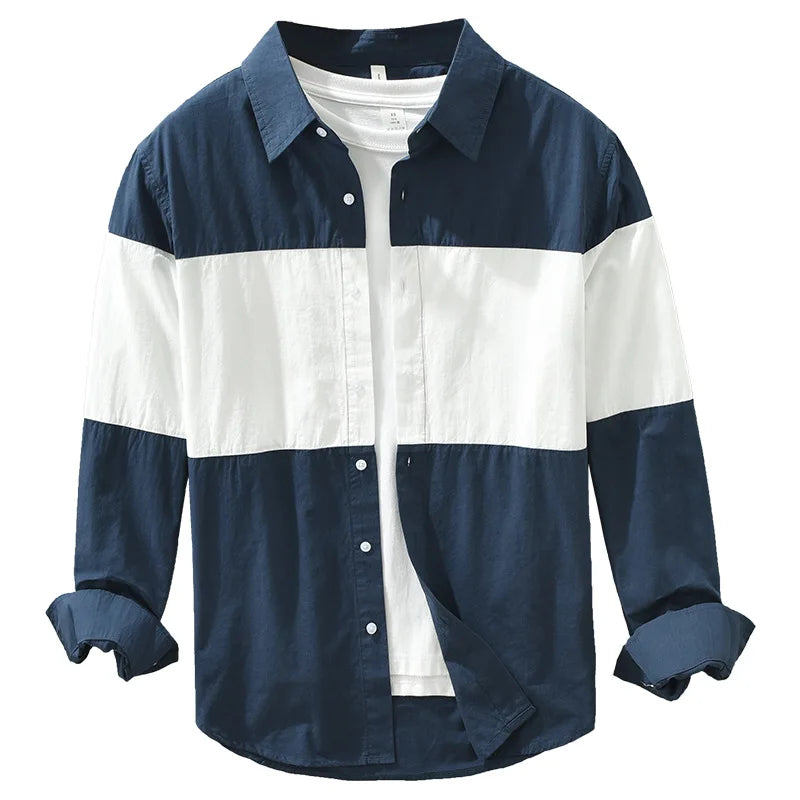 Contrasting Color Shirt – Long Sleeve Casual Fit