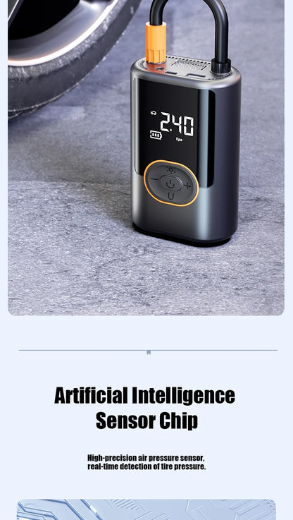 Wireless Digital Tire Inflator – Portable Car Air Compressor with LED Light