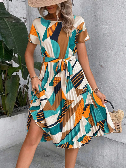 Chic Lace-Up Summer Dress