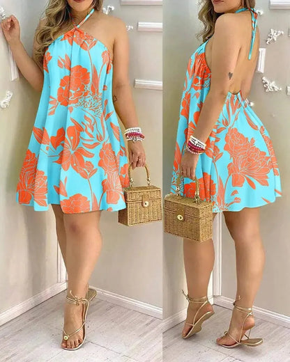 Vacation-Ready Tropical Print Dress