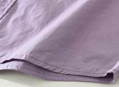 2025 Men’s Casual Cotton Shirt – Solid Color