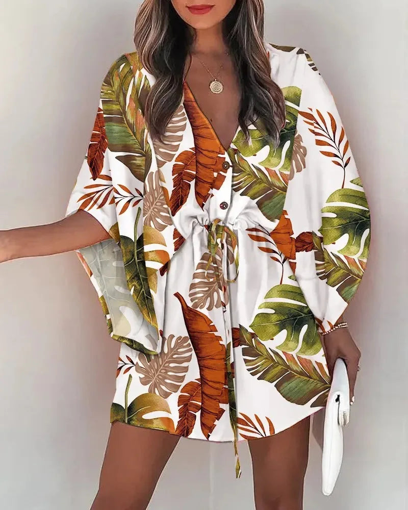 Boho Floral V-Neck Summer Dress