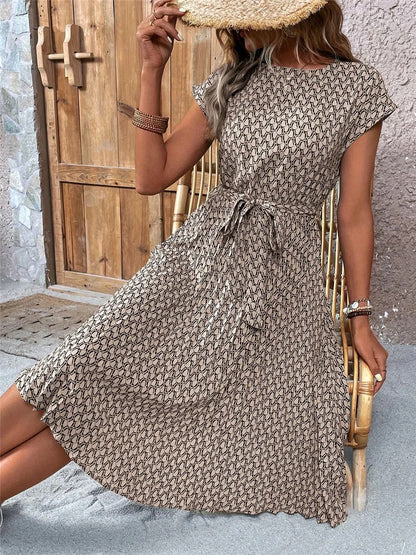 Chic Lace-Up Summer Dress