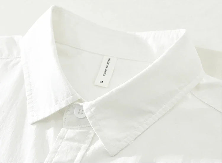 2025 Men’s Casual Cotton Shirt – Solid Color