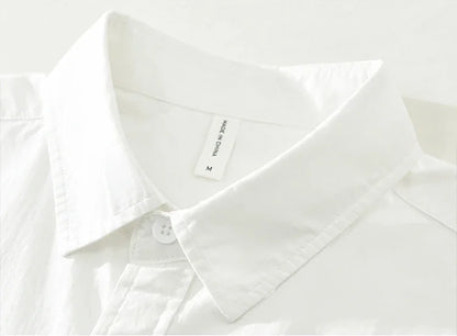 2025 Men’s Casual Cotton Shirt – Solid Color
