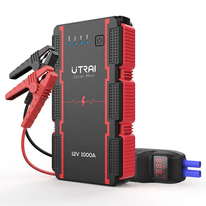 1000A–2000A Portable 12V Car Jump Starter with Battery Booster & Emergency Power Bank