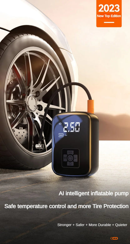 Portable 150 PSI Wireless Tire Inflator – Digital Air Compressor for Car & Bike