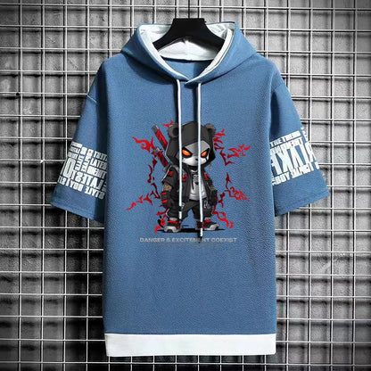 Street Style Short Sleeve Hoodie