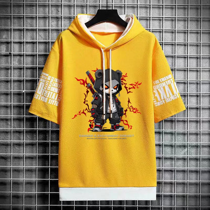Street Style Short Sleeve Hoodie
