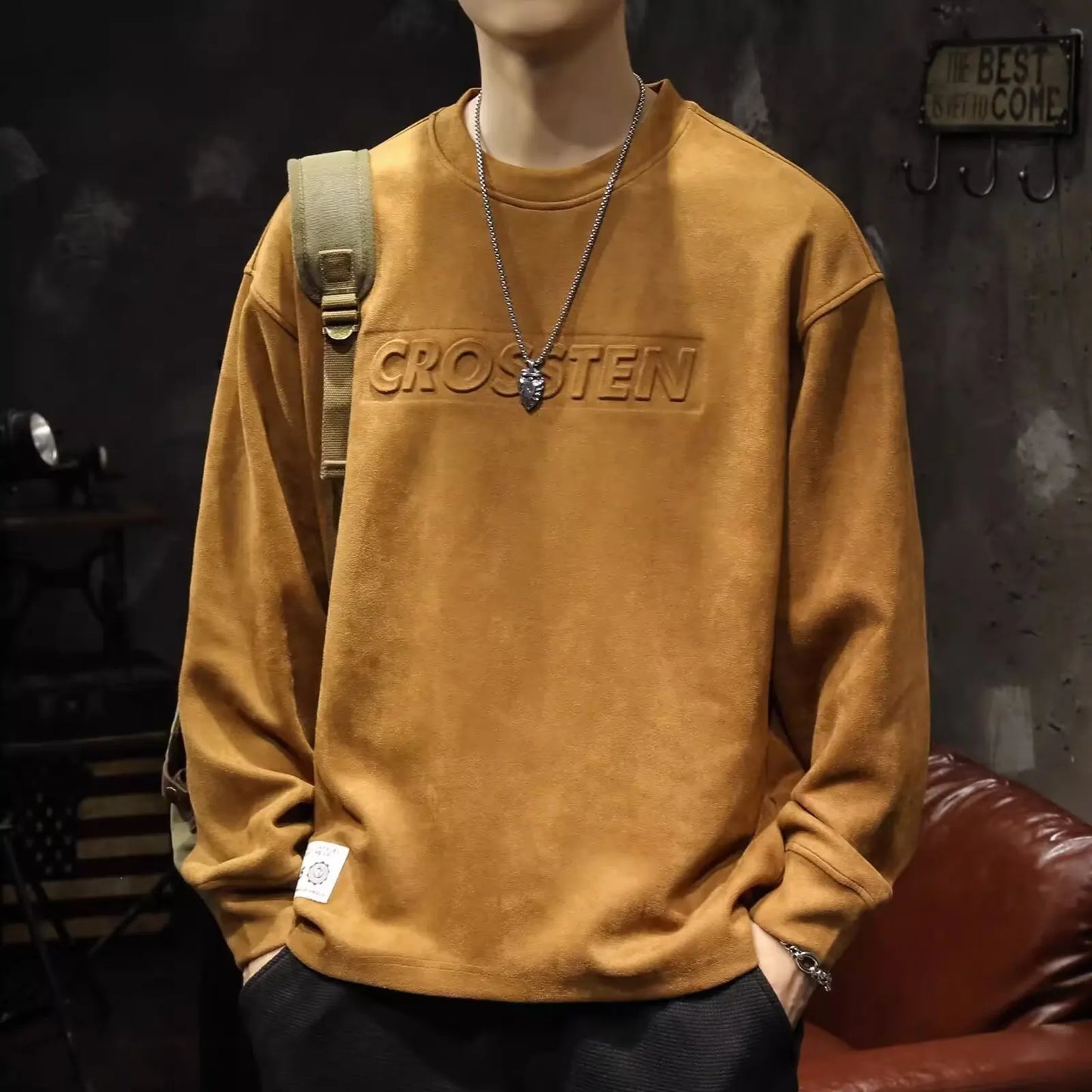 American 3D Steel Print Suede Hoodie