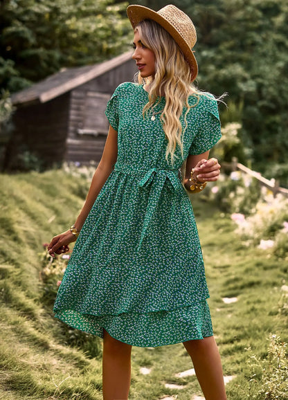 FloraFemme High Waist Pleated Dress