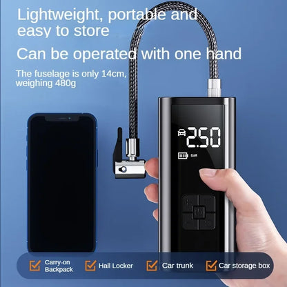 Inflador de neumáticos recargable portátil de 150 PSI – compresor de aire digital