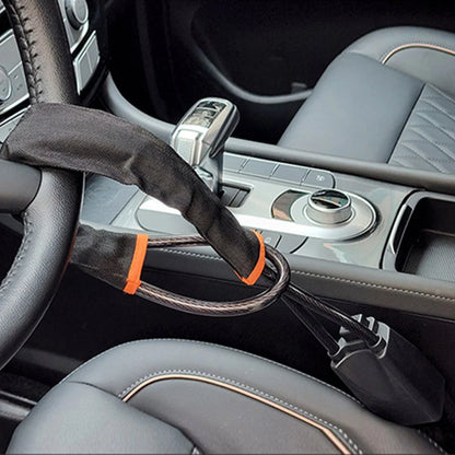 Bloqueo de Volante con Cinturón de Seguridad Universal – Dispositivo Antirrobo de Cable de Acero