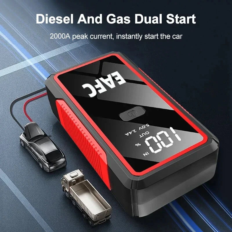 Multi-Function 12V Portable Car Jump Starter with Power Bank & Emergency Boost (600A–2000A)
